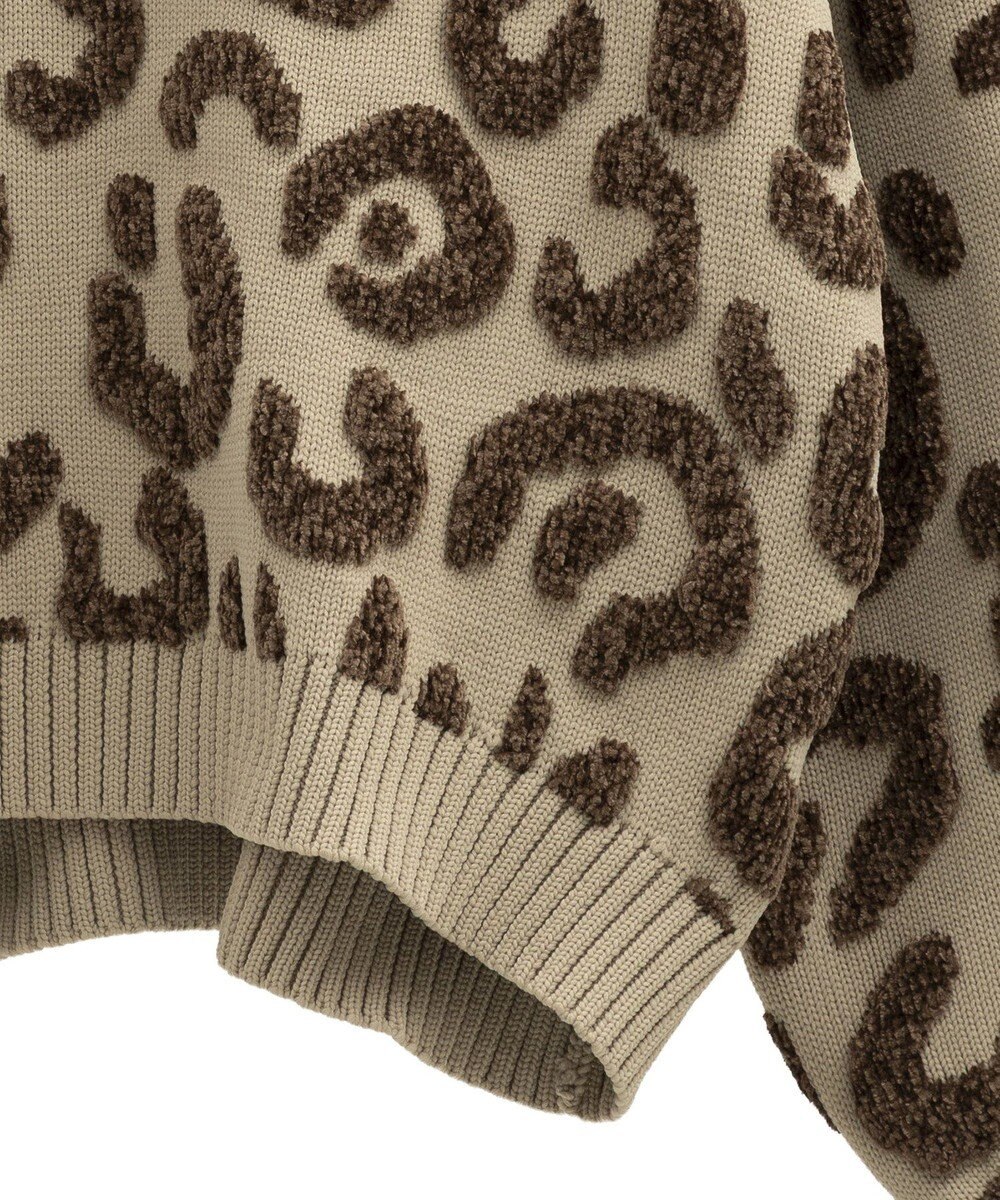 Green Parks ・ｆｕｒｒｙ　ｒａｔｅ　レオパードジャカードニット 