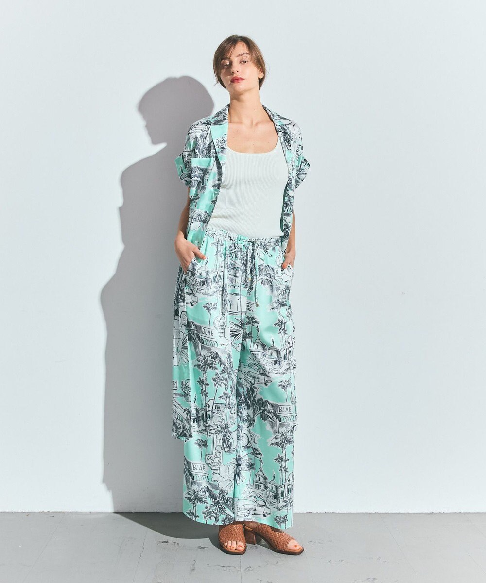 GRACE CONTINENTAL リゾートプリントイージーパンツ 