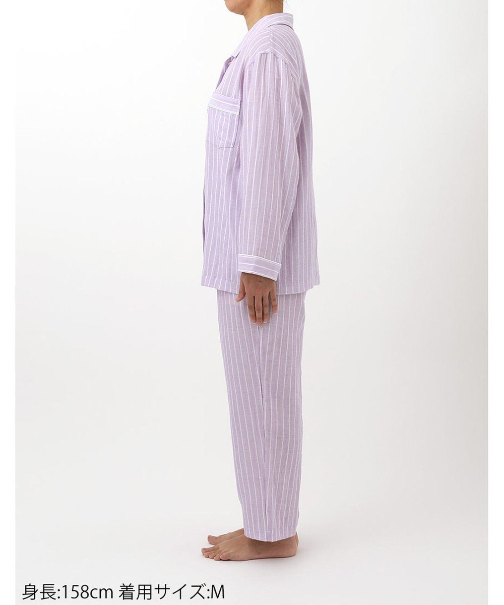 ワコール／睡眠科学 パジャマ 長袖 長ズボン 綿100%(本体) 二重ガーゼ 通気性 上下セット 前開き YDX570 睡眠科学／ワコール 