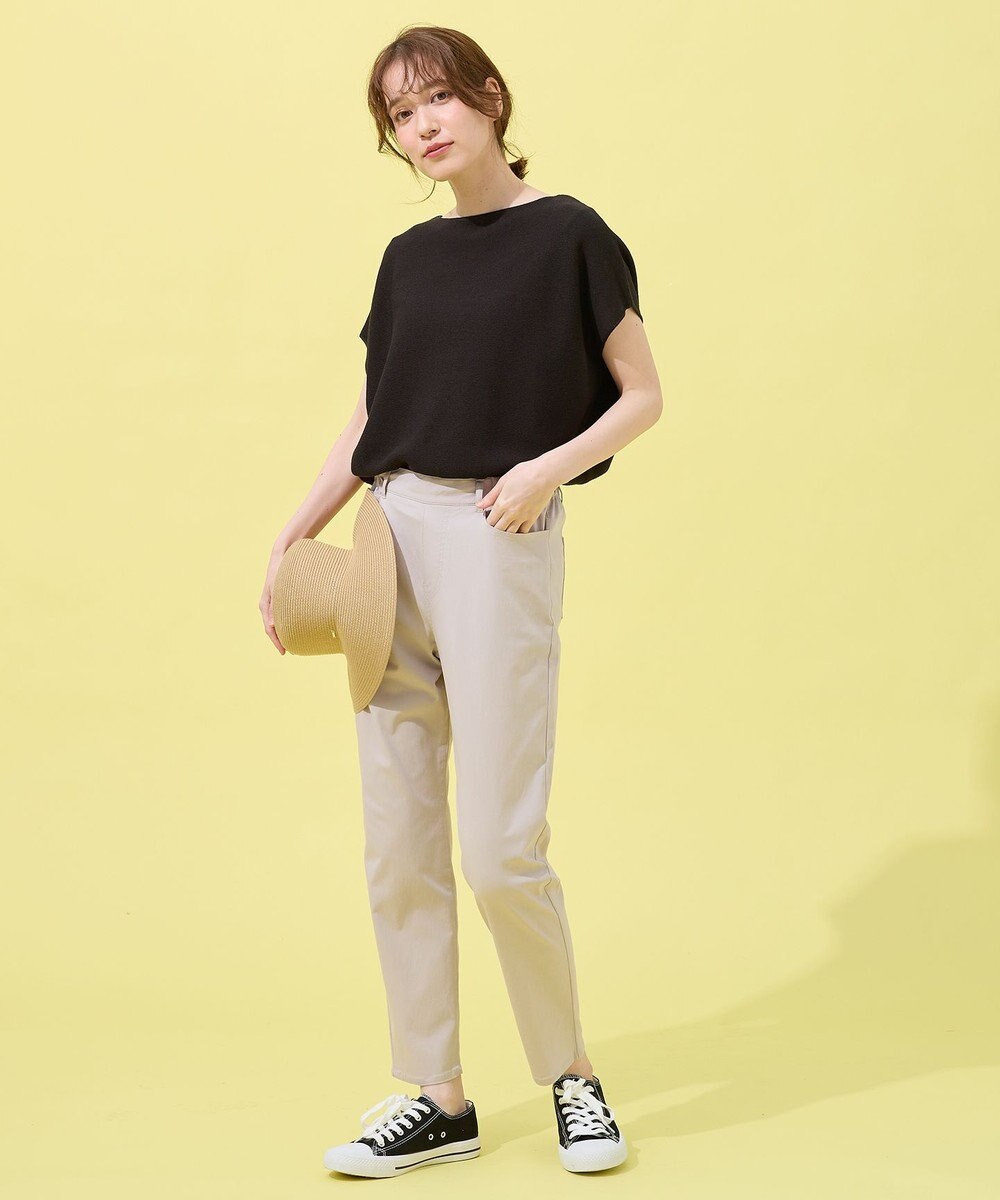 ANY 【洗濯機可/アンチピリング/UVカット】アクリルガーターフレンチスリーブニット 