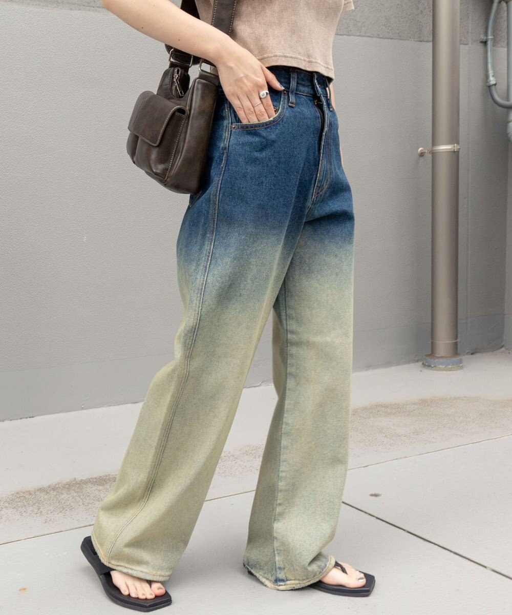 WEGO 【新色追加/美脚/XS～Lサイズ展開】ストレートデニムパンツ 