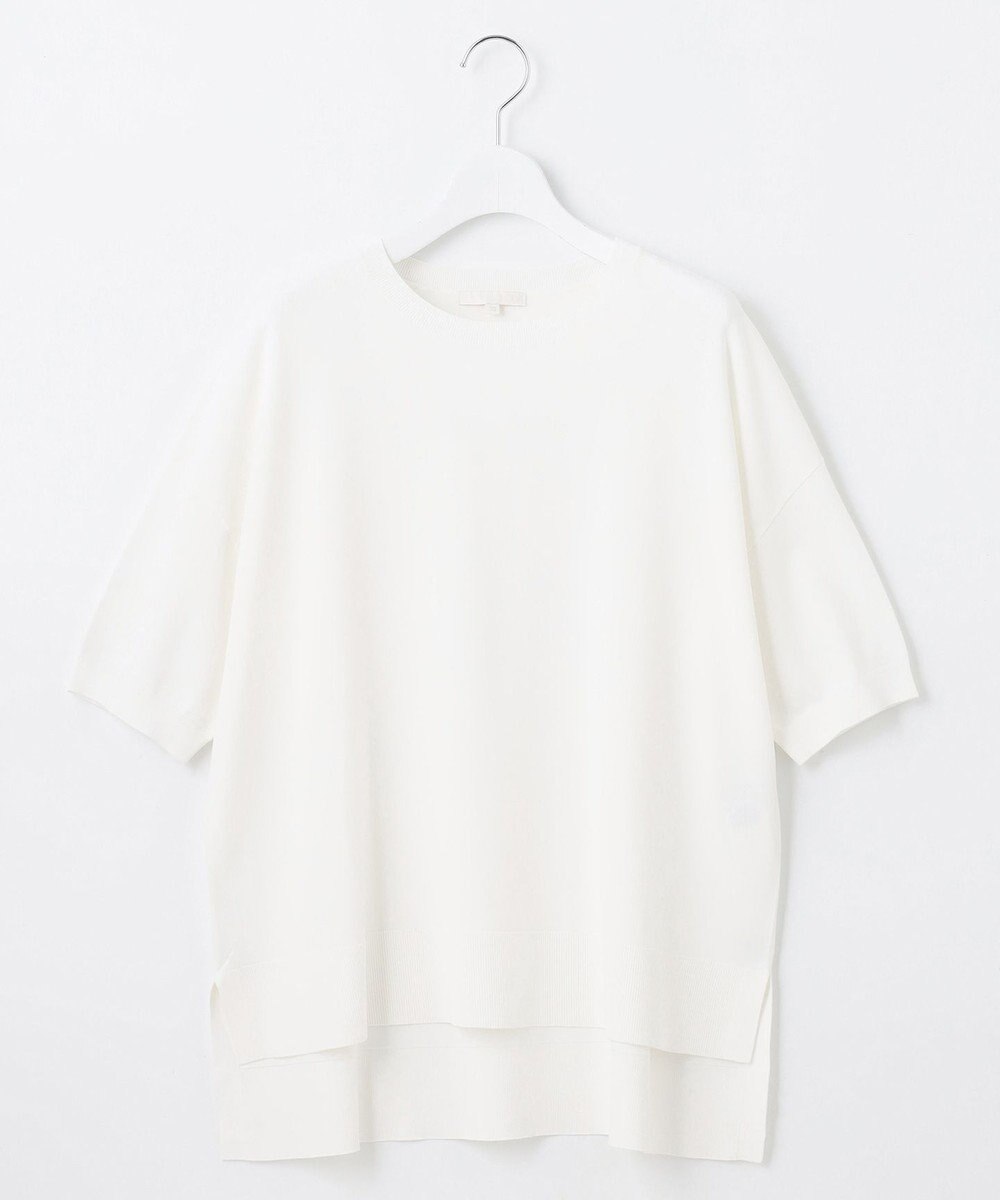 自由区 L 【接触冷感・UVカット】クレープストレッチプルオーバー ニットⅡ 