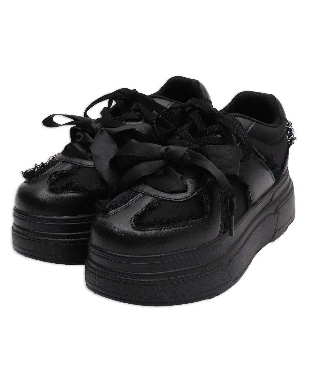 WEGO ダブルリボンフリルスニーカー 