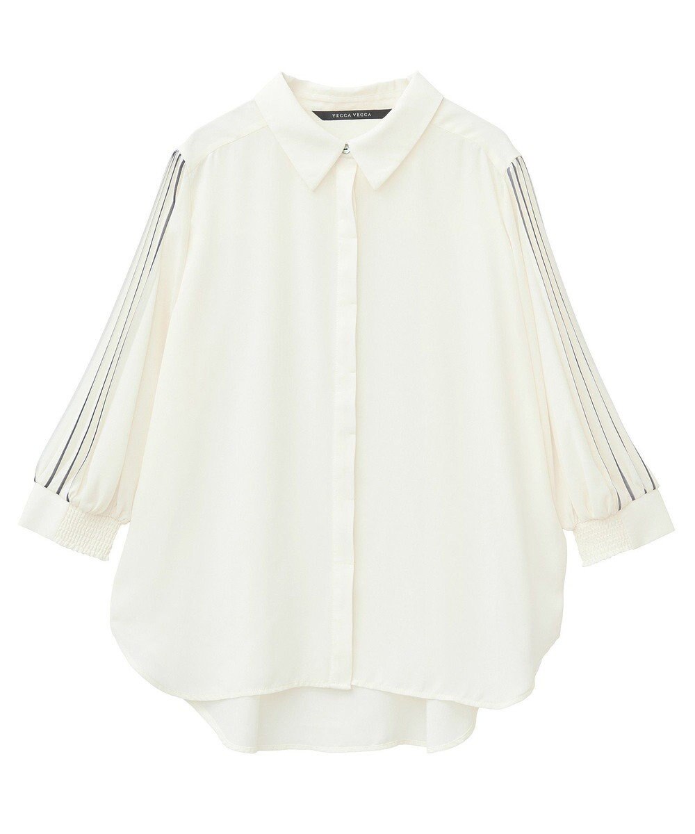 YECCA VECCA ラインプリーツスリーブシャツ 
