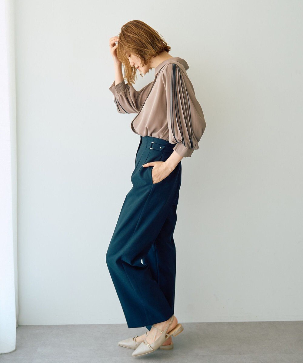 YECCA VECCA ラインプリーツスリーブシャツ 