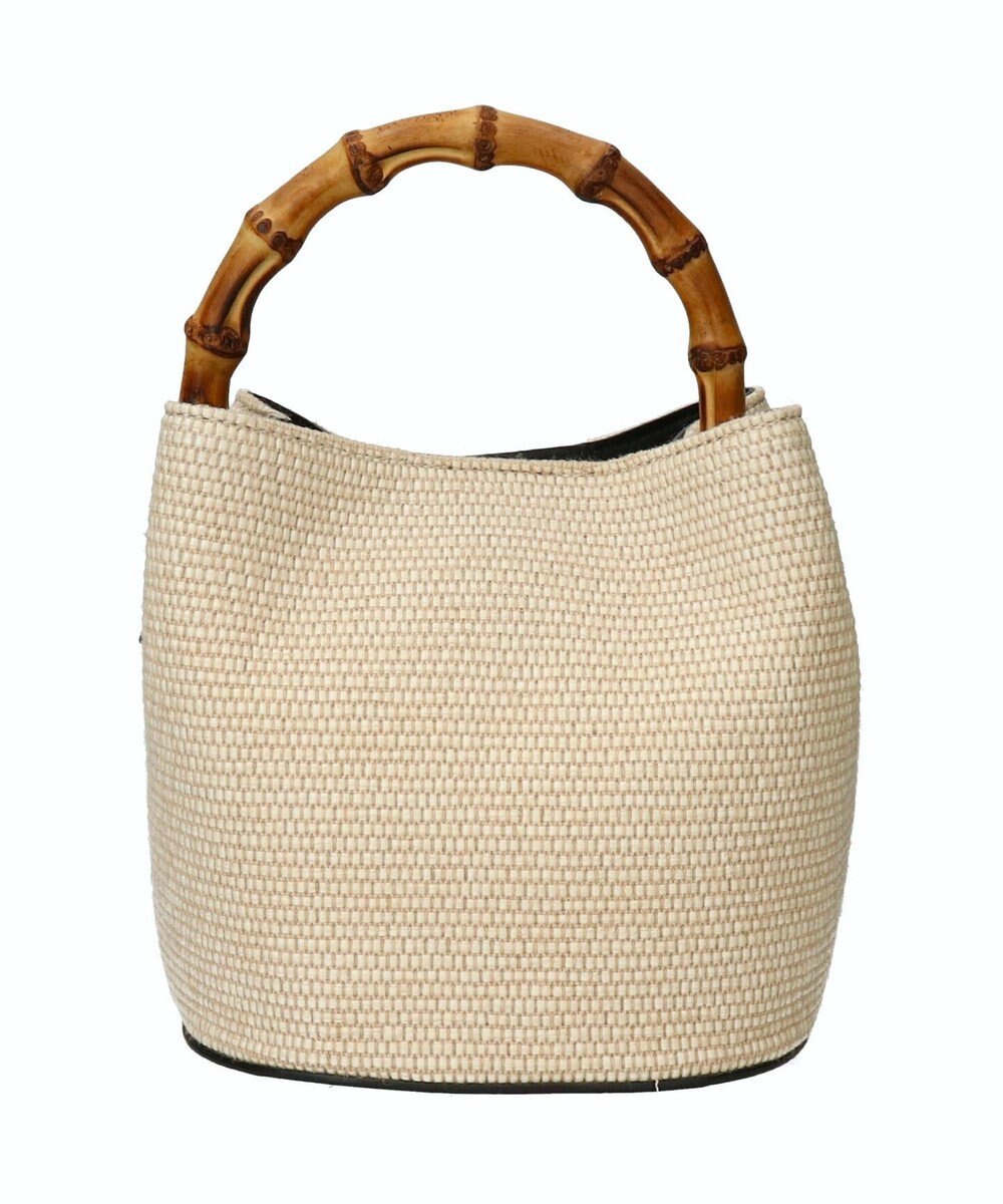 INTER-CHAUSSURES 【LORISTELLA】バンブーハンドルラフィアバケットバッグ 