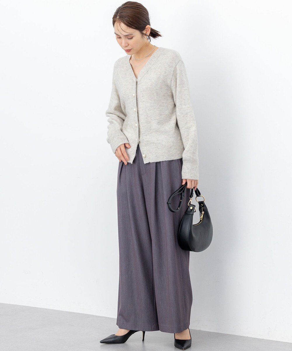 組曲 【加藤ローサさん着用 / 前後着用可】スパンコールヤーン カーディガン 