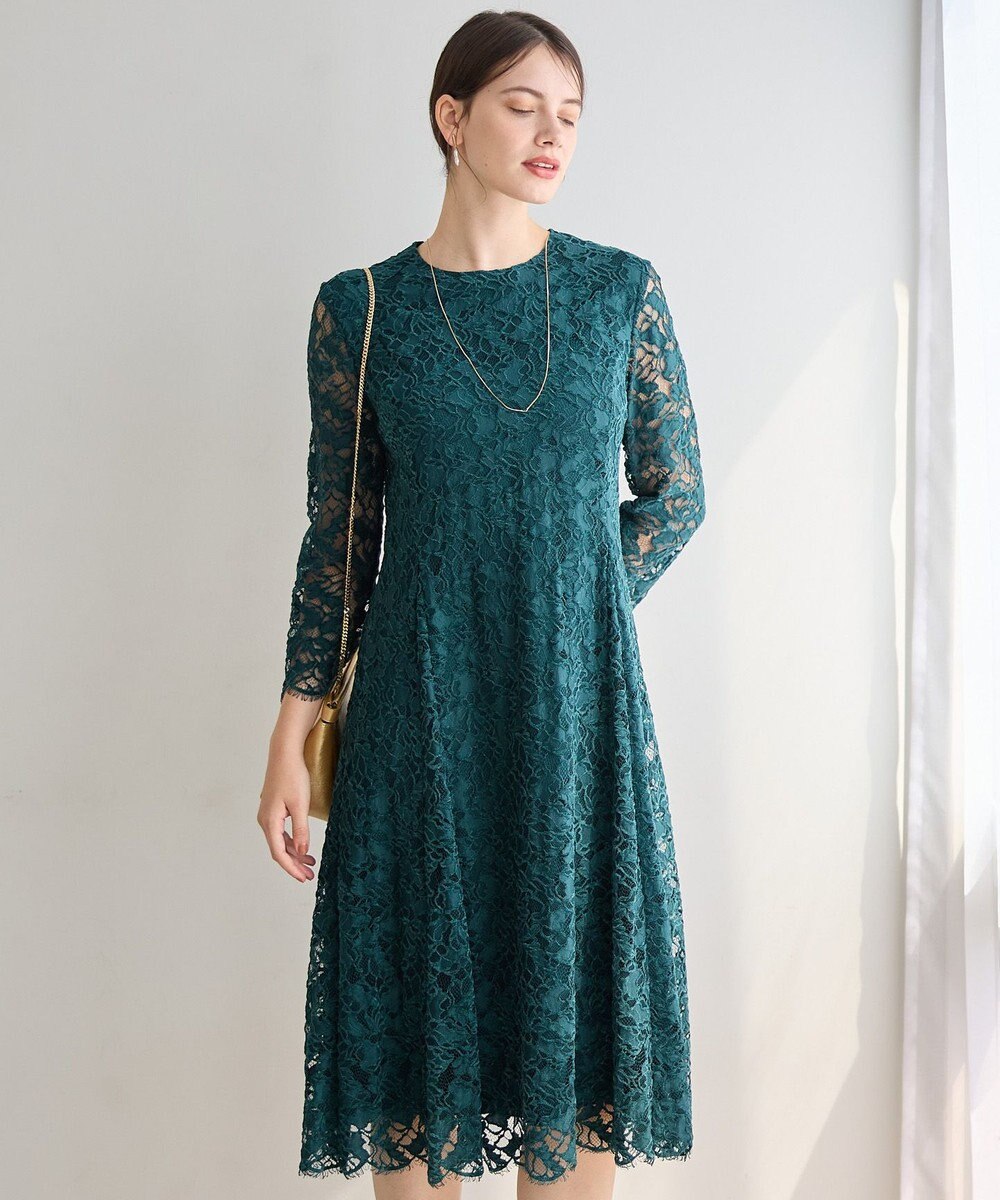 23区 【APPLAUDIR】モールラインフラワーレース ドレス 