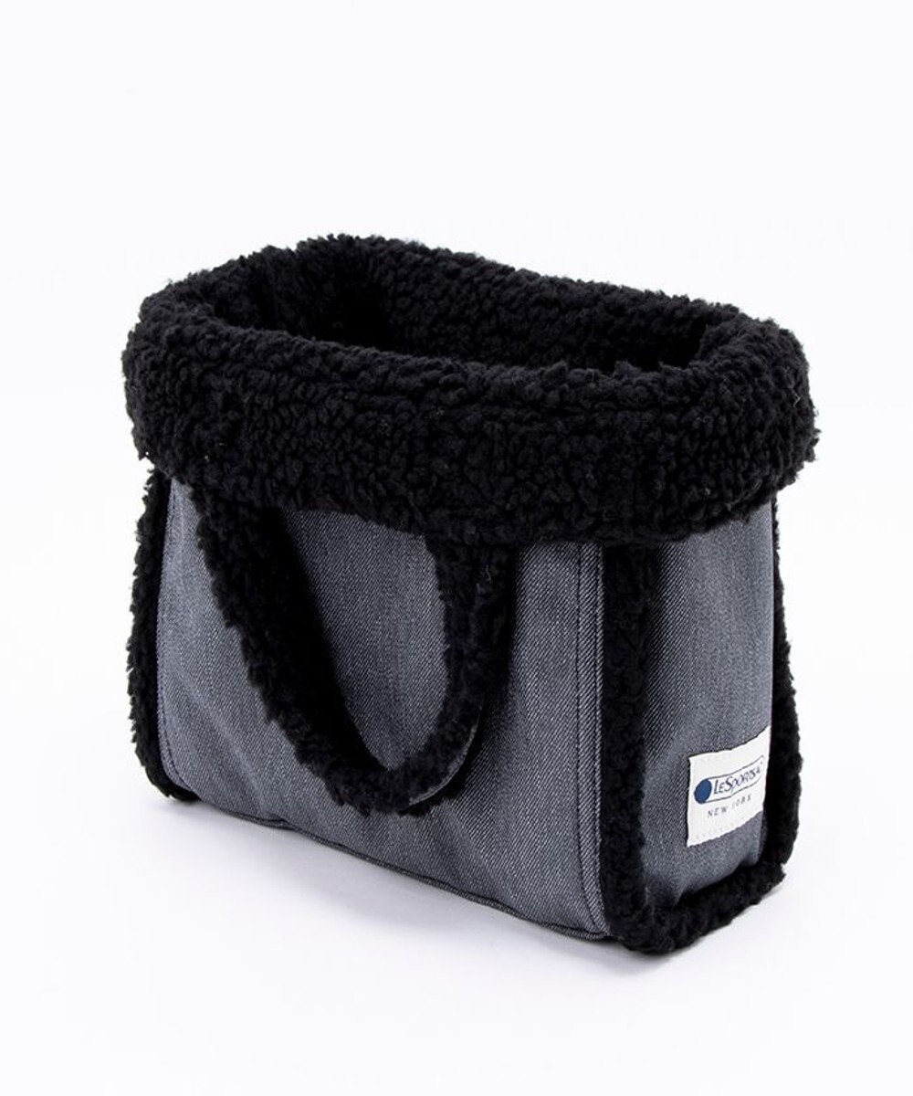LeSportsac SMALL TWO WAY DENIM TOTE/ブラックデニム/ブラックシェルパ 
