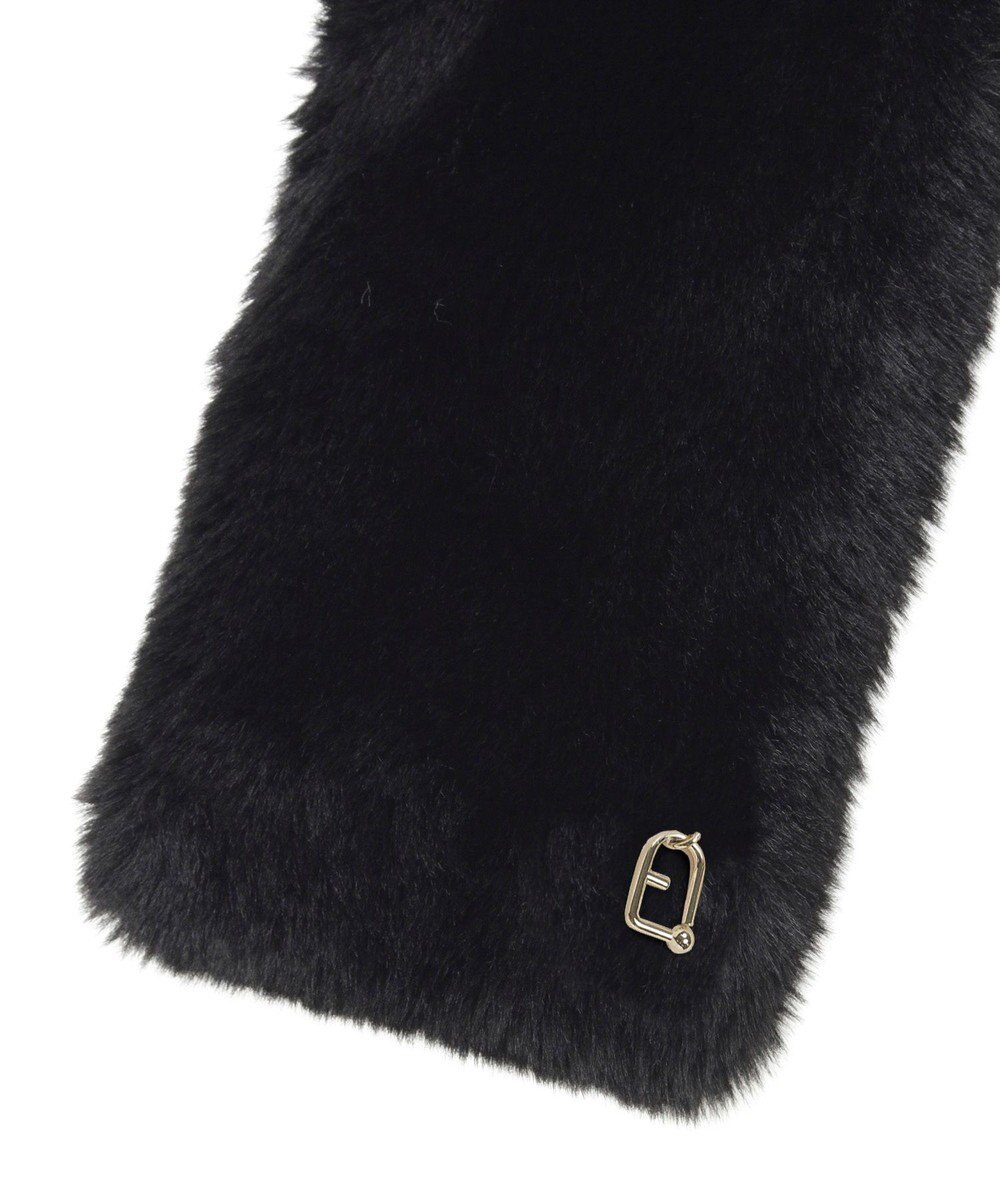 MOONBAT FURLA（フルラ）ビッグ差し込みファーティペット  アーチロゴ フェイクファー 