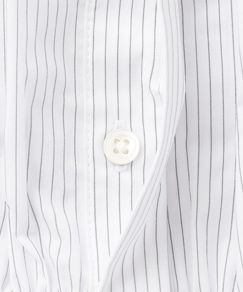 J.PRESS LADIES 【洗える】APESCO ストライプ バンドカラー ブラウス 