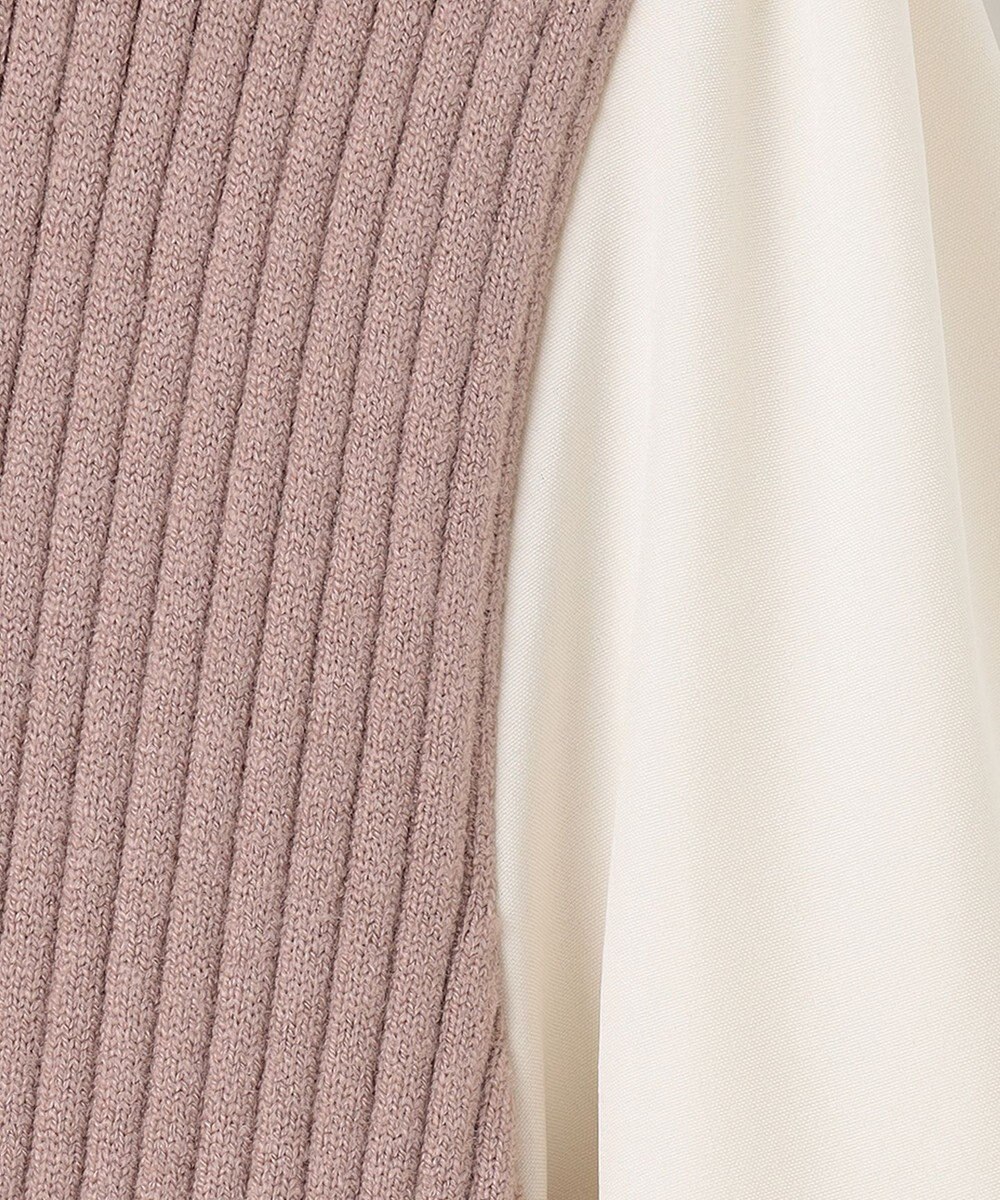 ANY SIS 【洗える】異素材コンビフレアニット ワンピース 