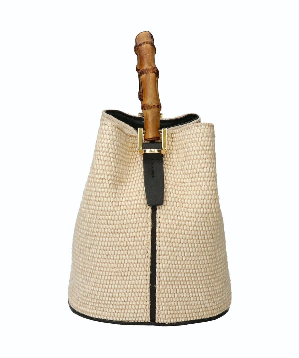 INTER-CHAUSSURES 【LORISTELLA】バンブーハンドルラフィアバケットバッグ 