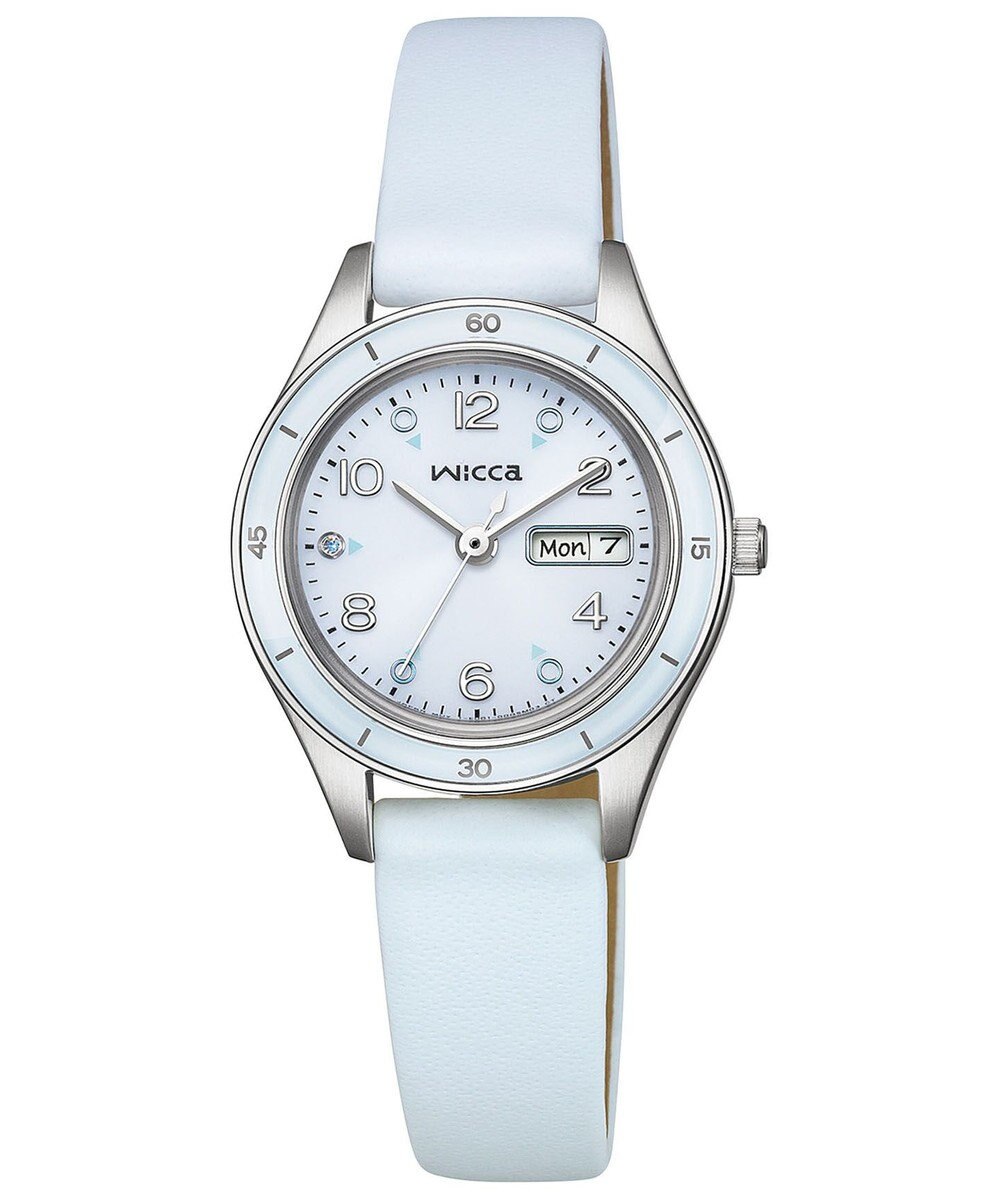 CITIZEN 【電池交換不要 ソーラーテックウオッチ】wicca「ACTIVE LINE」KH3-711-70 シルバー ライトブルー 