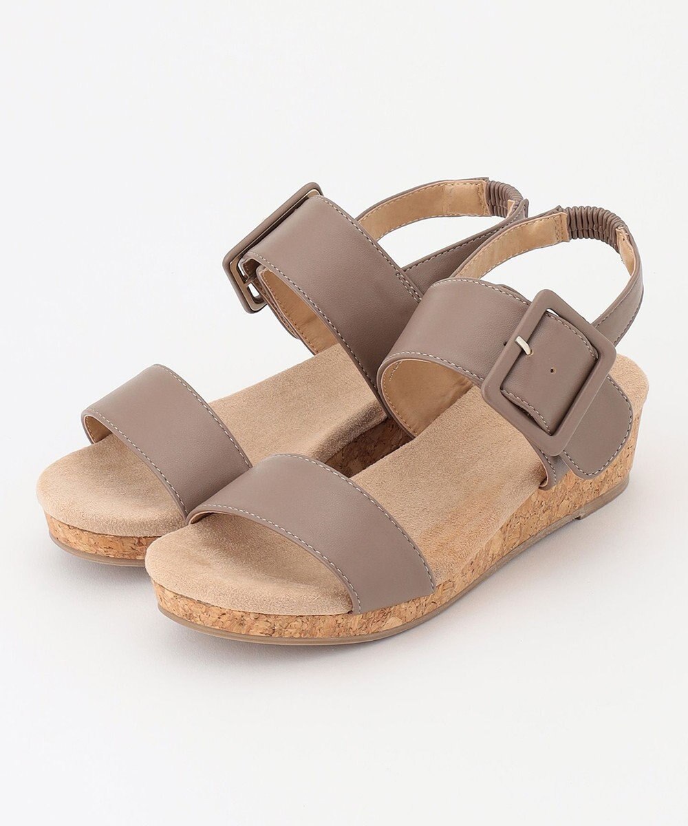 ANY 【履き心地抜群】ダブルベルトウェッジサンダル 