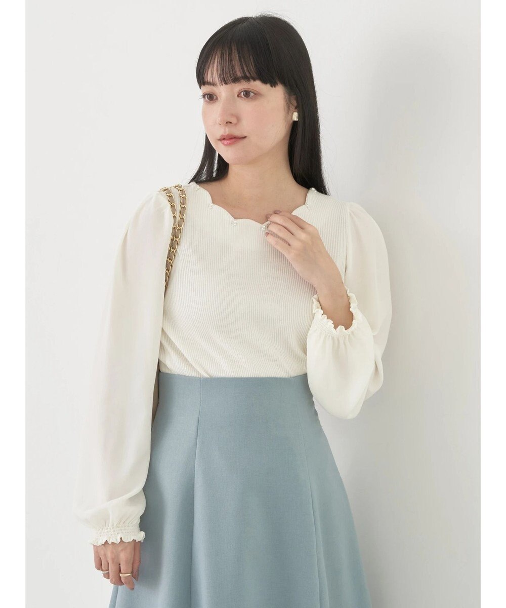 earth music&ecology スカラップビジュープルオーバー 