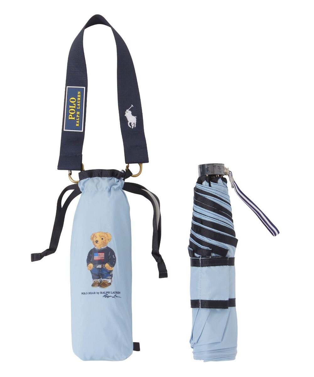 MOONBAT POLO RALPH LAUREN(ポロ ラルフローレン)FLAG BEAR 無地 折りたたみ傘 簡単開閉 