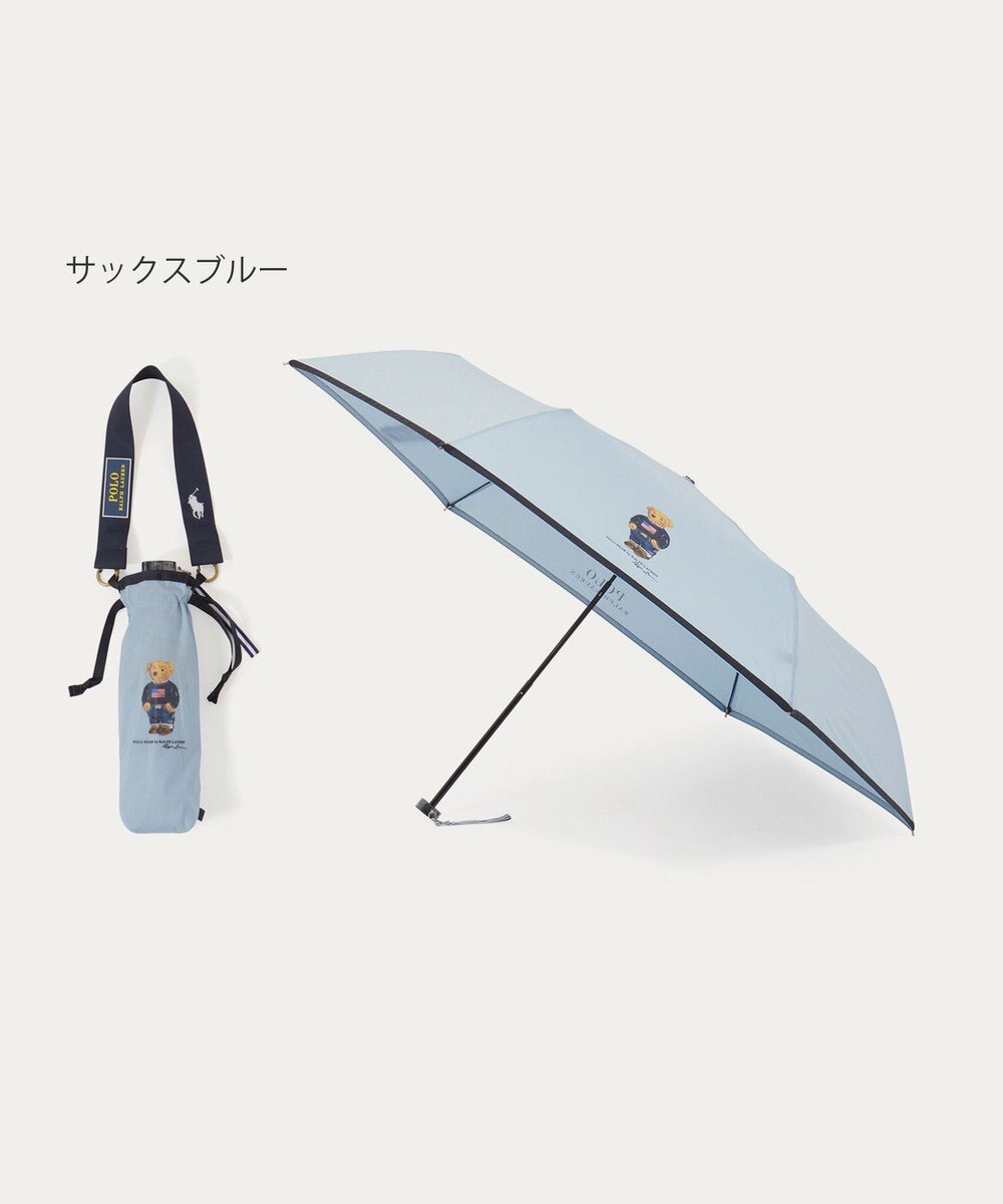 MOONBAT POLO RALPH LAUREN(ポロ ラルフローレン)FLAG BEAR 無地 折りたたみ傘 簡単開閉 