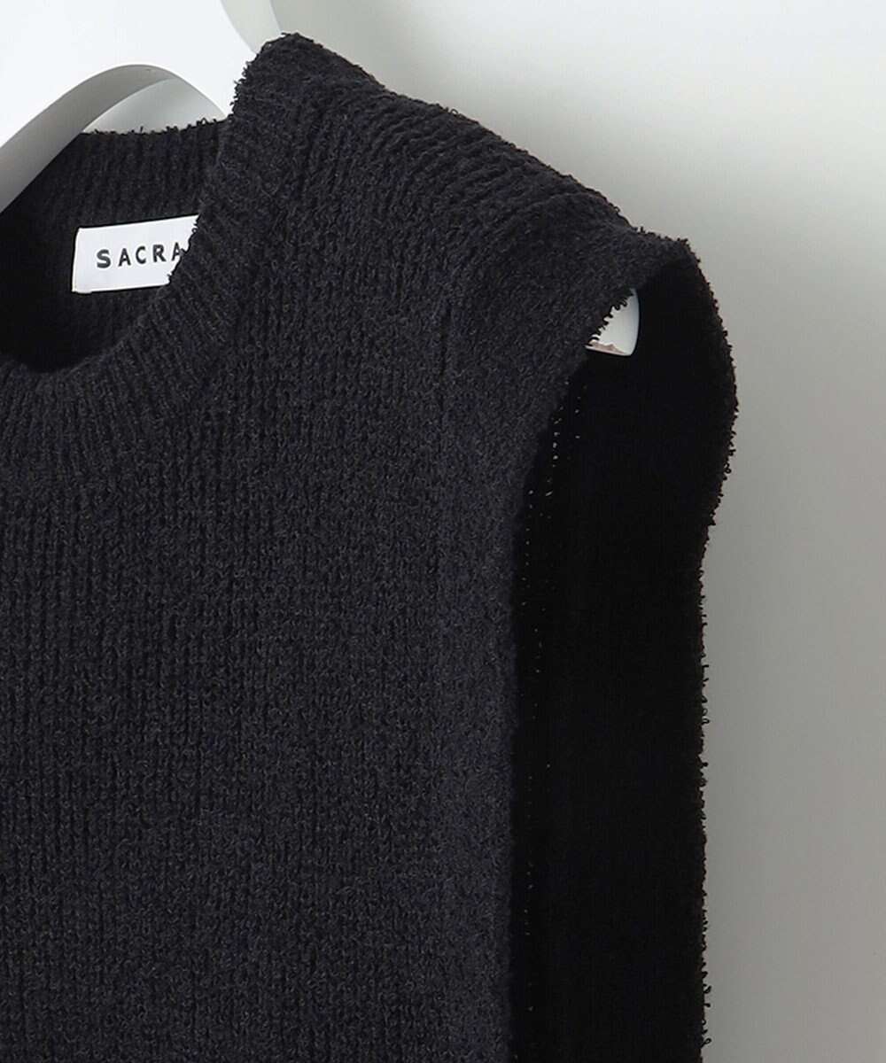 23区 【SACRA】コットンナイロンブークレ ポルカリブ ニット 