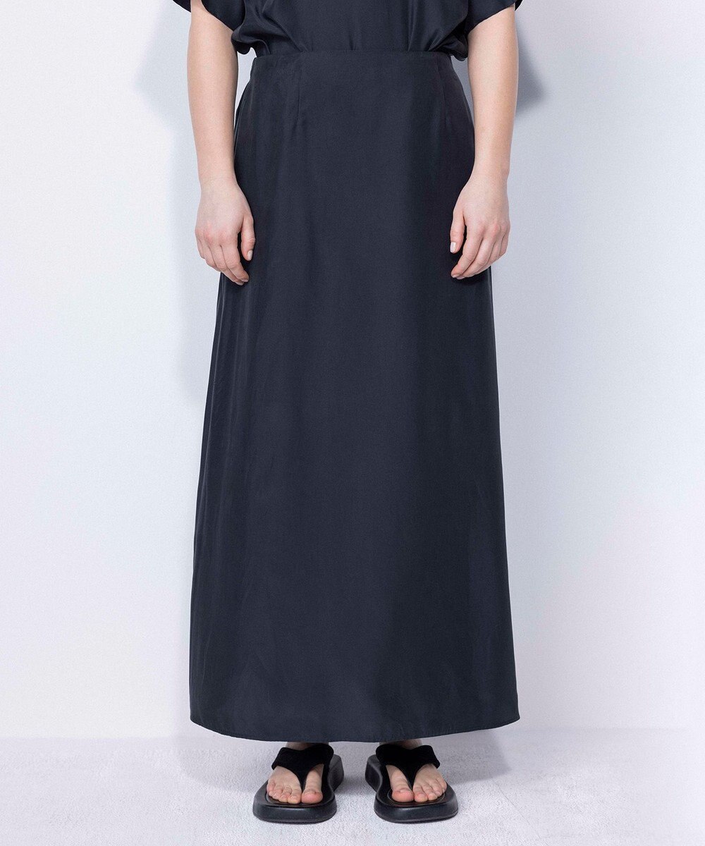 NAVE 【ReNAVE・セットアップ可/洗える/UVケア/接触冷感】フィブリルシャンブレー Aラインスカート 