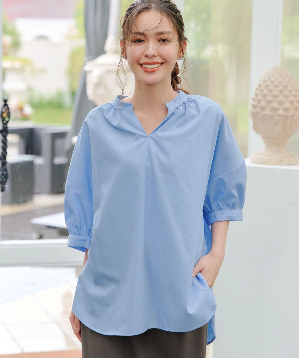 Tiaclasse 【洗える】バックギャザーシャツ 