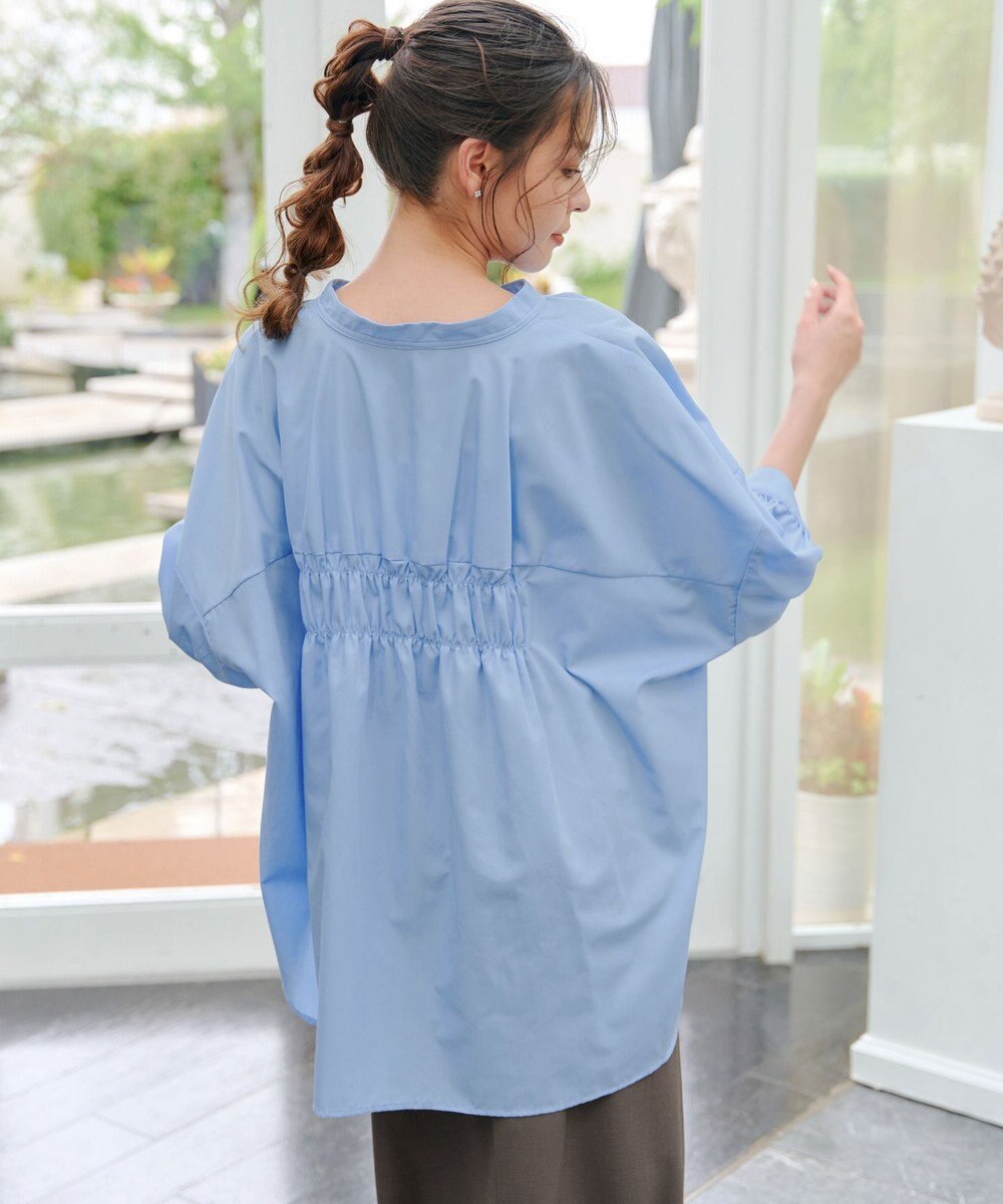 Tiaclasse 【洗える】バックギャザーシャツ 