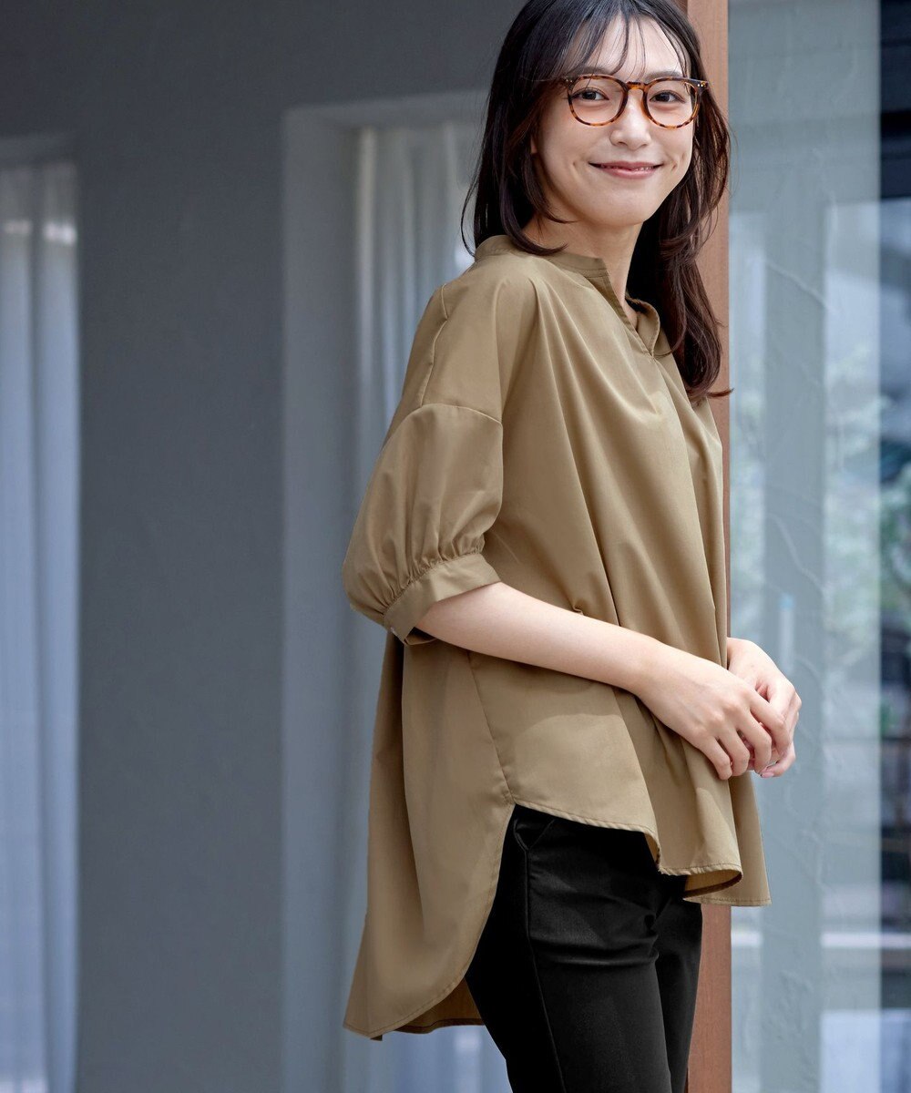 Tiaclasse 【洗える】バックギャザーシャツ 