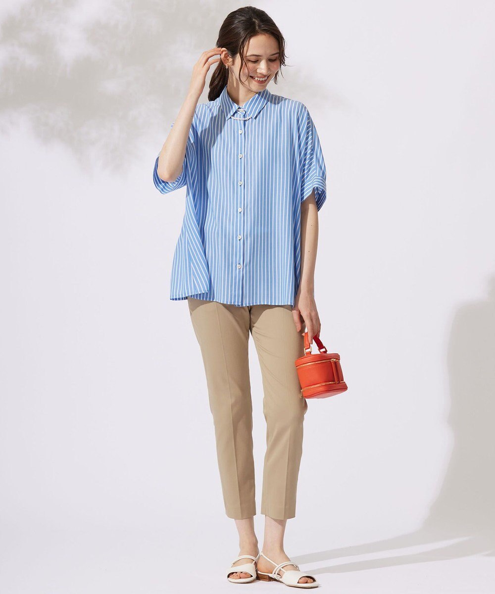 自由区 S 【接触冷感・UVケア・抗菌防臭・洗える】リヨセルポプリン ブラウス 