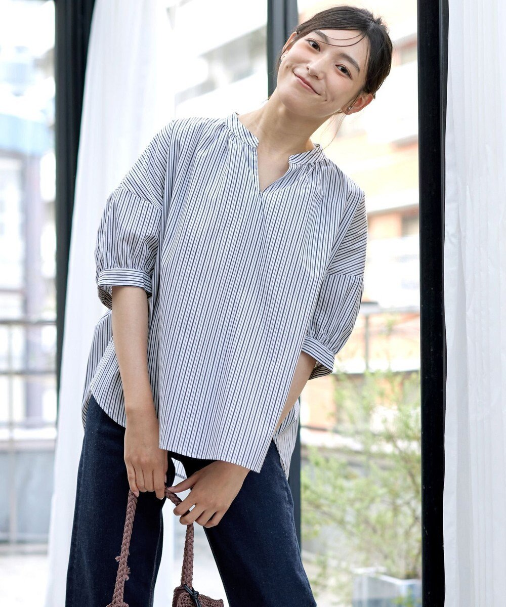 Tiaclasse 【洗える】バックギャザーシャツ 