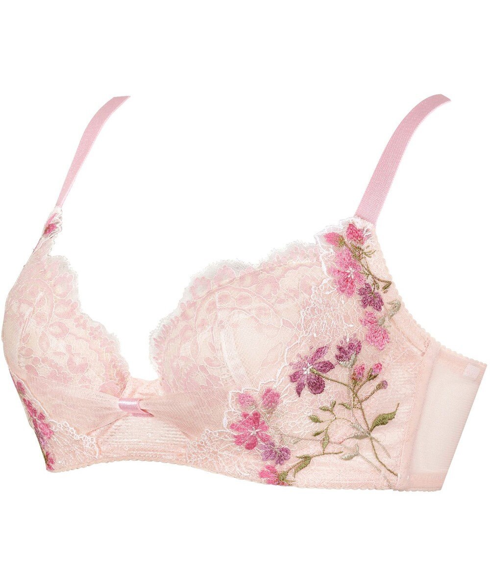 WACOAL 【リボンブラ】 【脇すっきり】 ブラジャー 脇高設計 着やせシルエット 動いても谷間をキープ ペアショーツあり レディース BRB413 /ワコール 