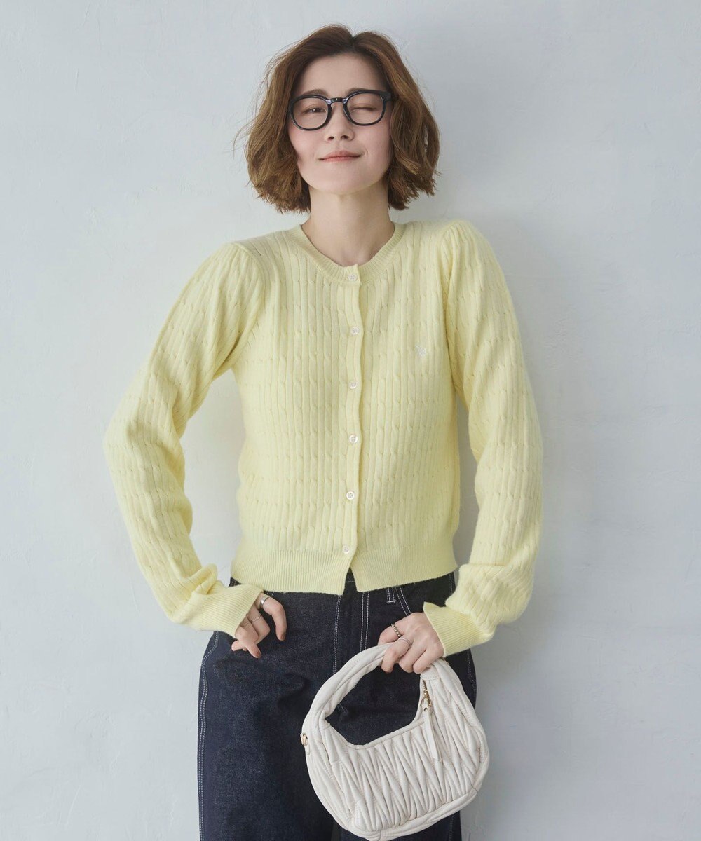 WEGO 【26年春新作】別注USPOLOケーブルニットカーデ 