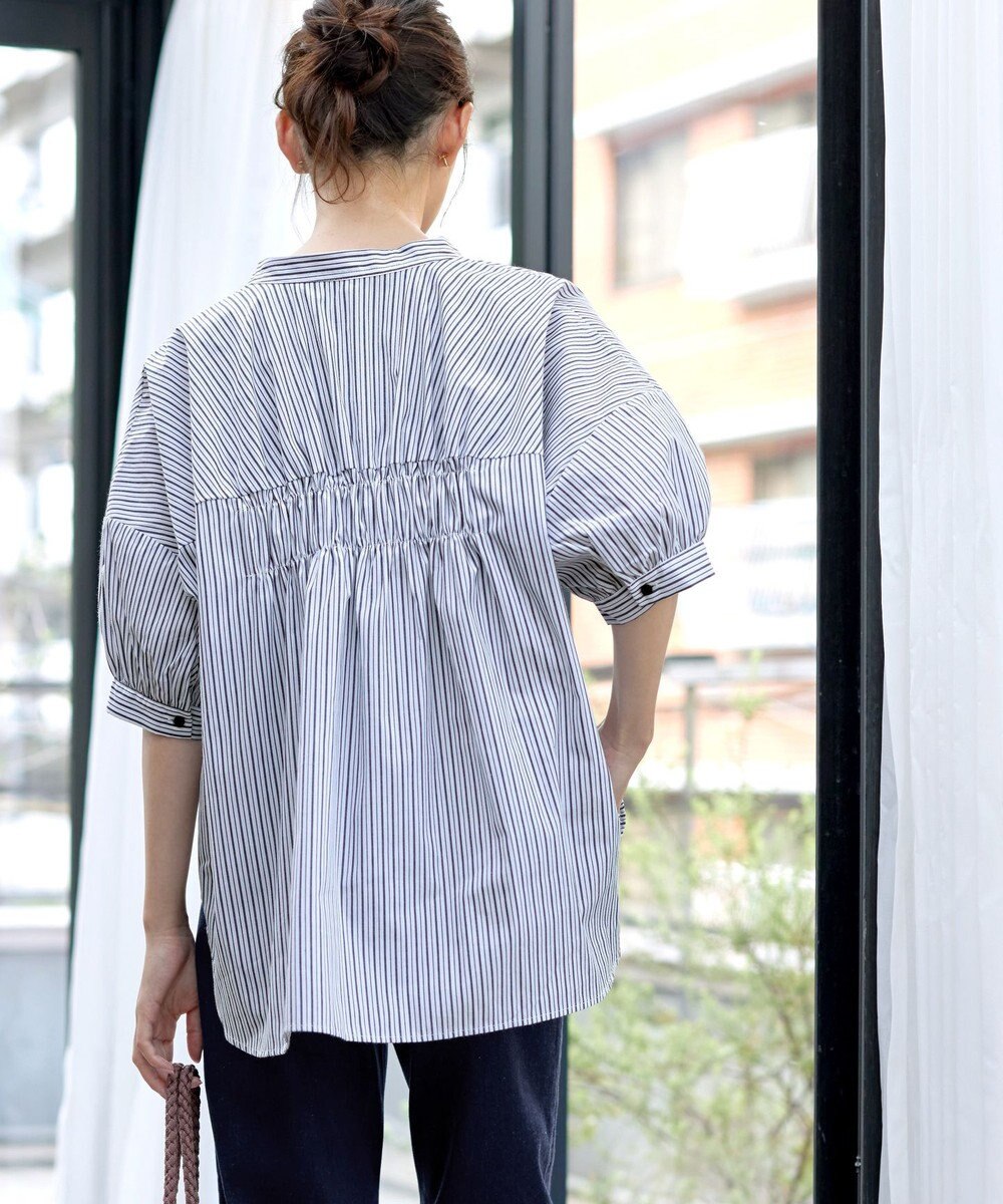 Tiaclasse 【洗える】バックギャザーシャツ 