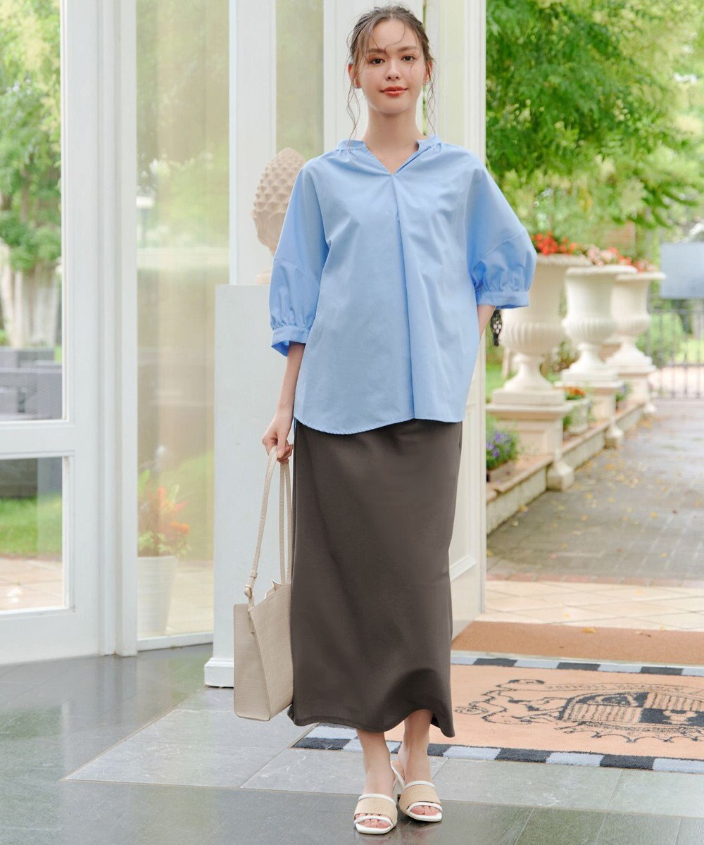 Tiaclasse 【洗える】バックギャザーシャツ 