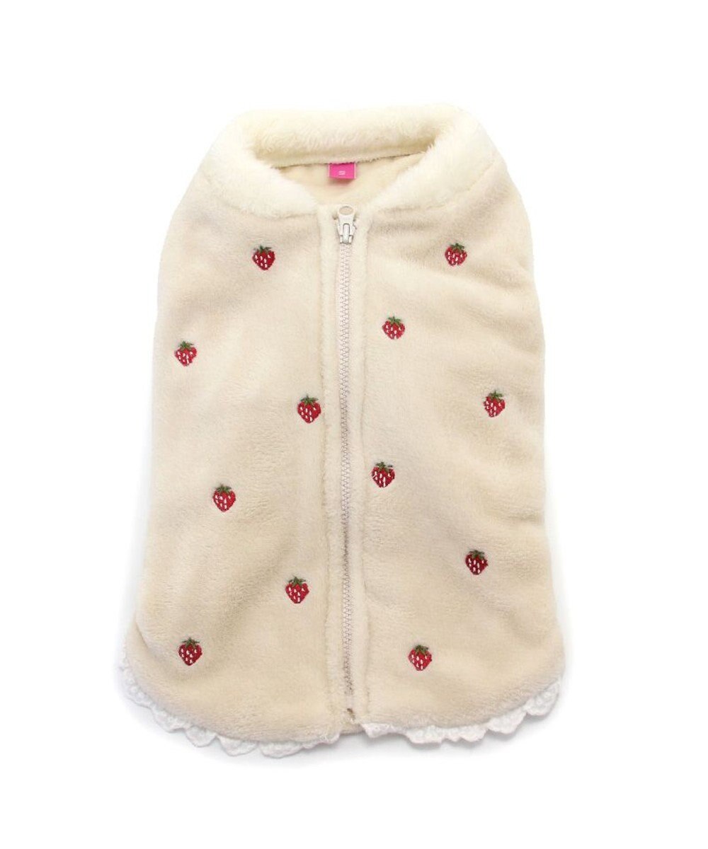 PET PARADISE ペットパラダイス 背中開き ベスト 苺 刺繍 小型犬 
