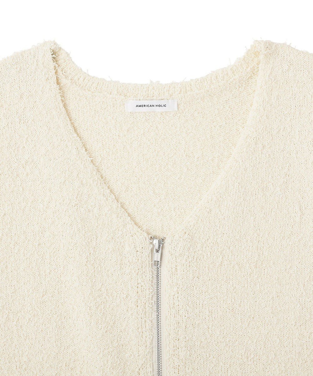 AMERICAN HOLIC ダブルZIPシャギーニットベスト 