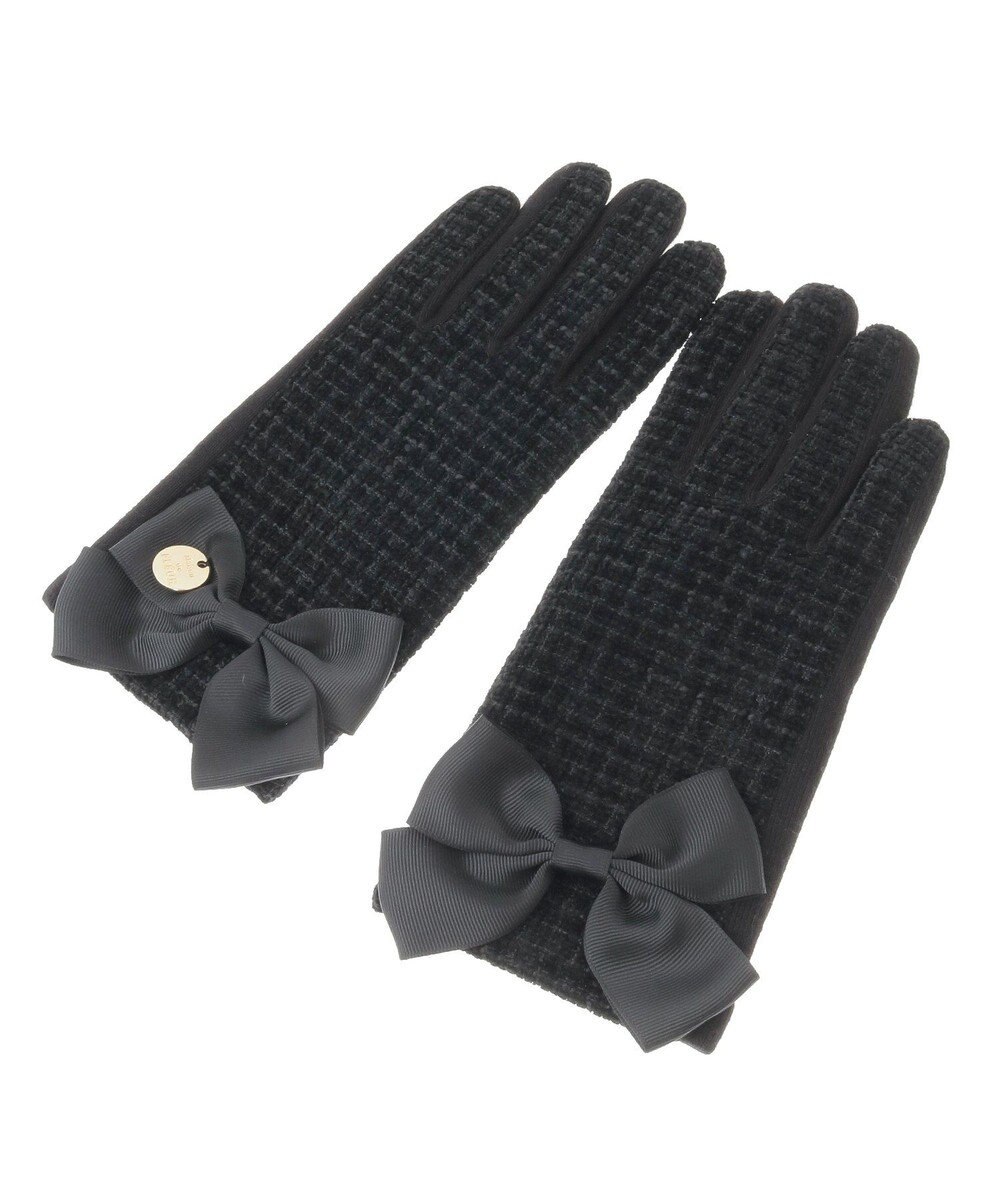 Maison de FLEUR ツイードリボングローブ 