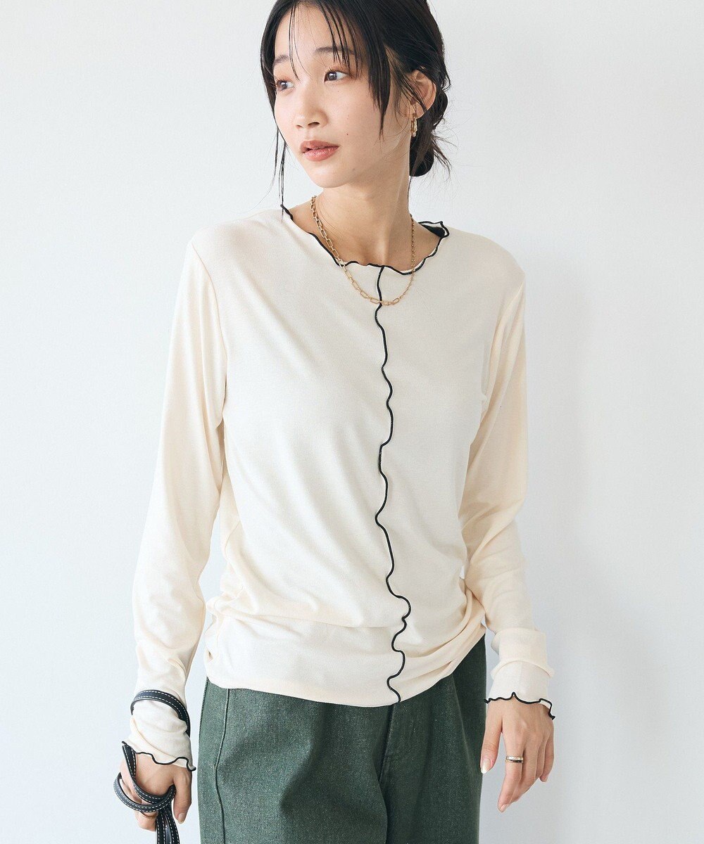 CRAFT STANDARD BOUTIQUE 前後２ＷＡＹメロークルーネックプルオーバー Ivory