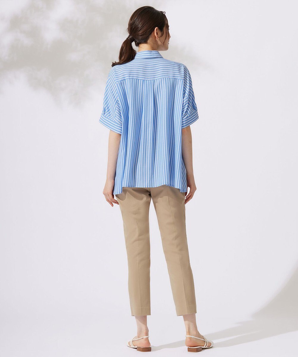 自由区 S 【接触冷感・UVケア・抗菌防臭・洗える】リヨセルポプリン ブラウス 