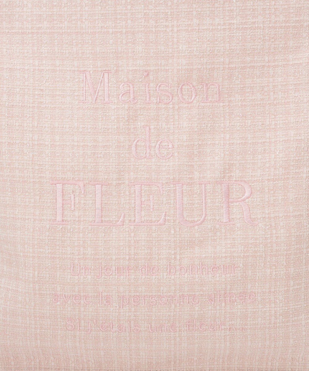 Maison de FLEUR ツイードロゴ刺繍スクエアトートバッグ 