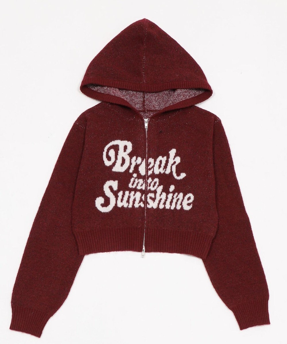 WEGO フラッフィーグラフィックジャガードニットZIPパーカー 