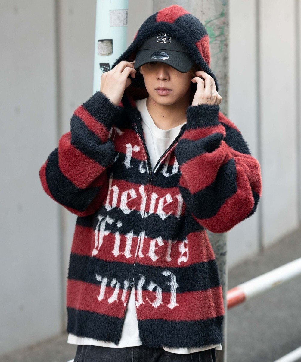 WEGO シャギーグラフィックZIPパーカー 