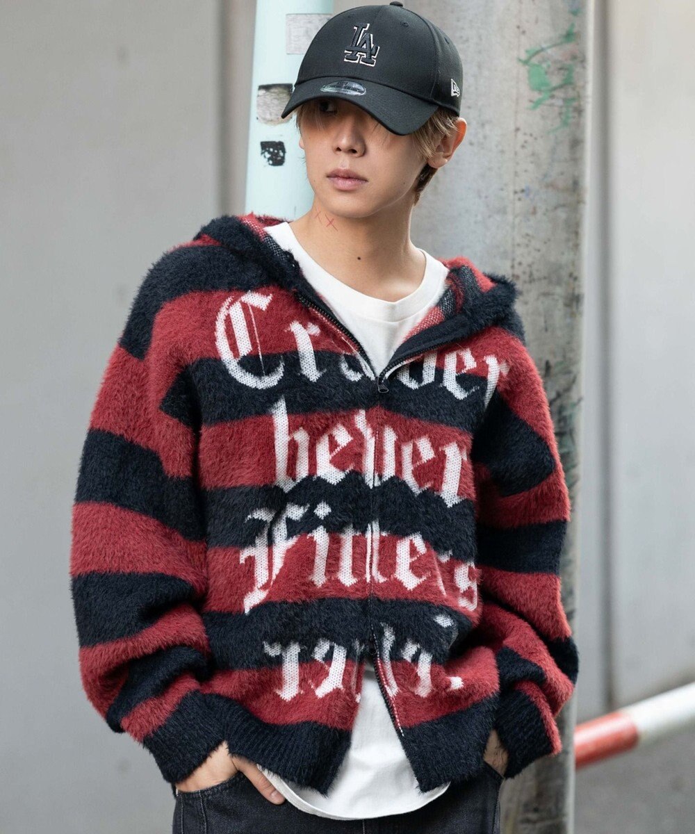 WEGO シャギーグラフィックZIPパーカー 