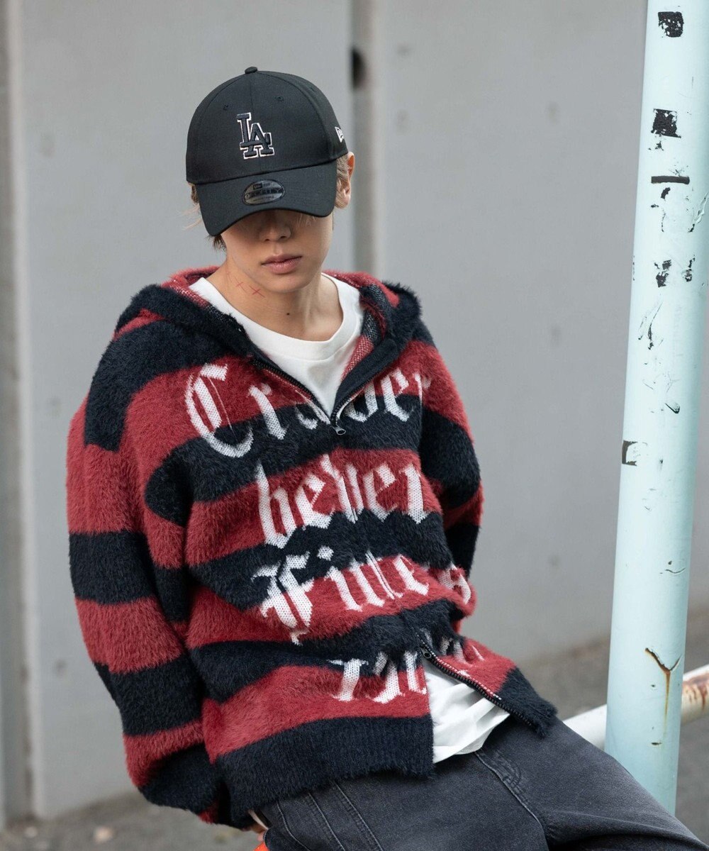 WEGO シャギーグラフィックZIPパーカー 