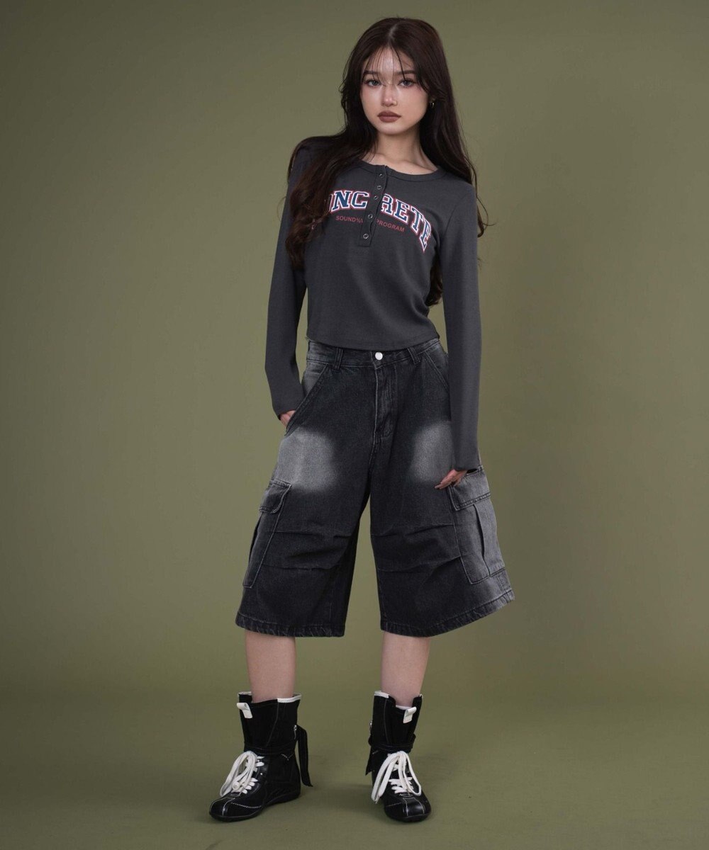 WEGO キーネックロゴトップ 