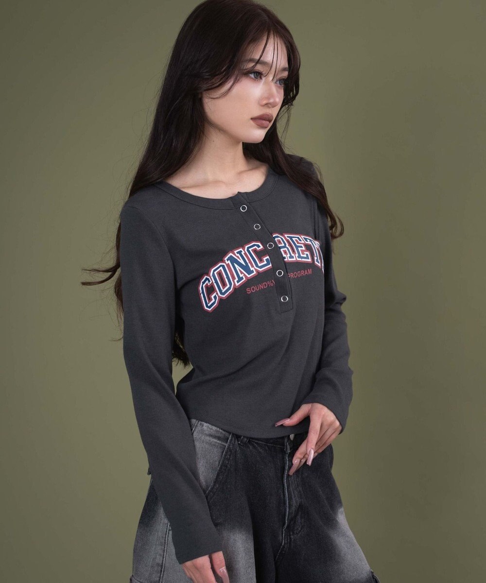 WEGO キーネックロゴトップ 