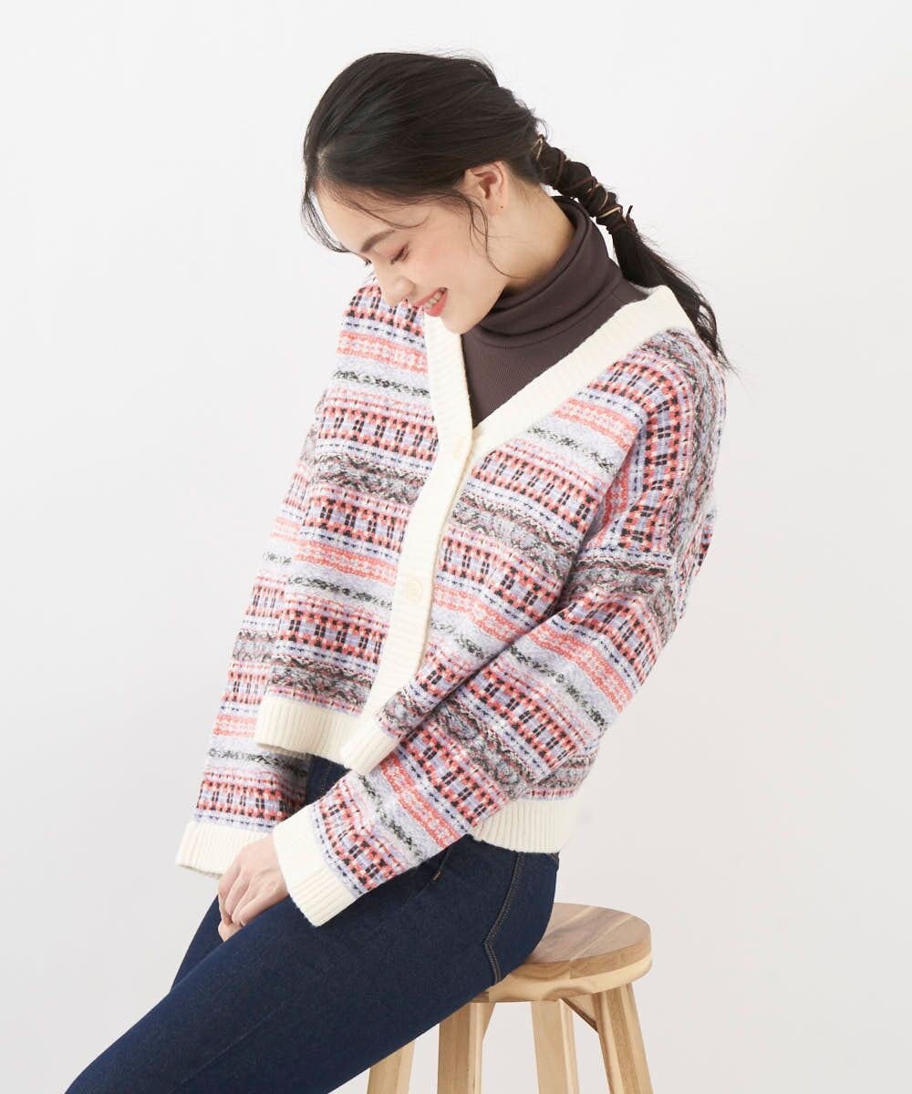 OP／FILA 【OP】ジャガードニットカーディガン 