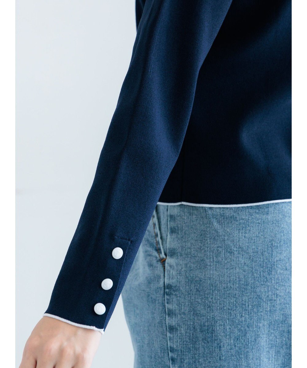 Te chichi 総針衿付きジャケットカーディガン 