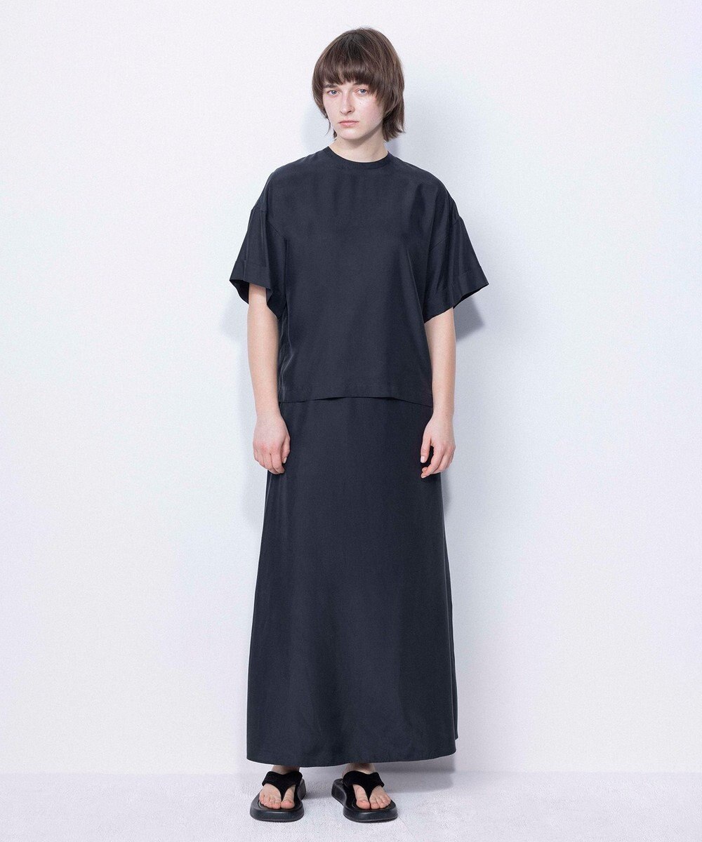 NAVE 【ReNAVE・セットアップ可/洗える/UVケア/接触冷感】フィブリルシャンブレー Aラインスカート 