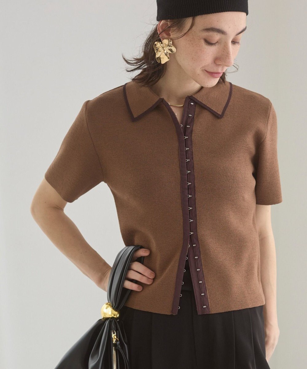 WEGO 【ANGIE VINTAGE/サマーニット】フロントホックポロニット 