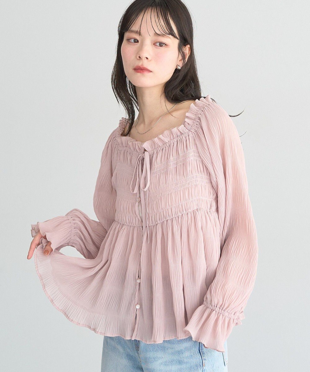 earth music&ecology 【2WAY】シャーリングフリルオフショルブラウス 